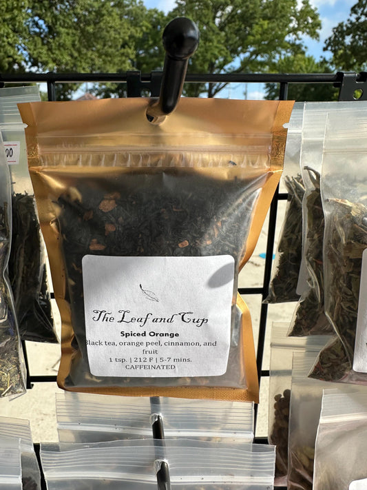 Té de naranja especiado – Té negro orgánico con cáscara de naranja y canela – Mezcla reconfortante de hojas sueltas – Lote pequeño, hecho en EE. UU.
