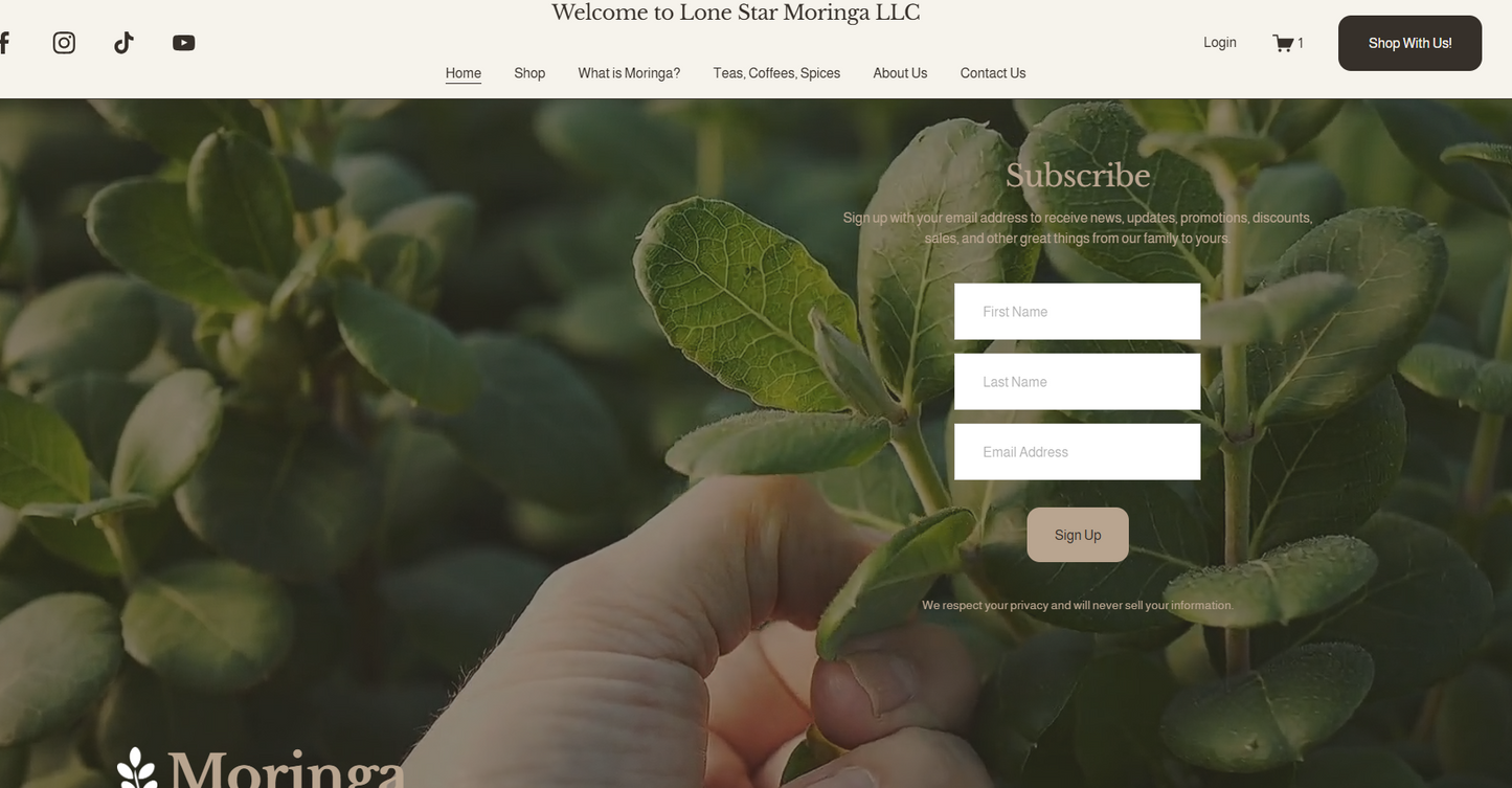 Texas Lone Star Moringa LLC Web Mastering Contract